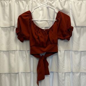 Women's Rust Tie-Back Top